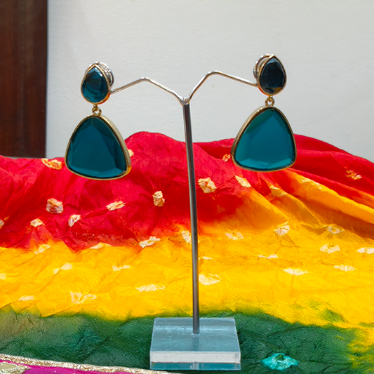 Monalisa Brass Matt Trendy Turquish Triangular Fashion Earring