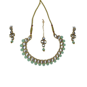 Aqua Green Fancy Kundan Necklace