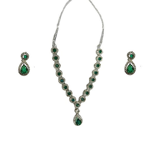 Green Color Fancy Necklace Drop Shape