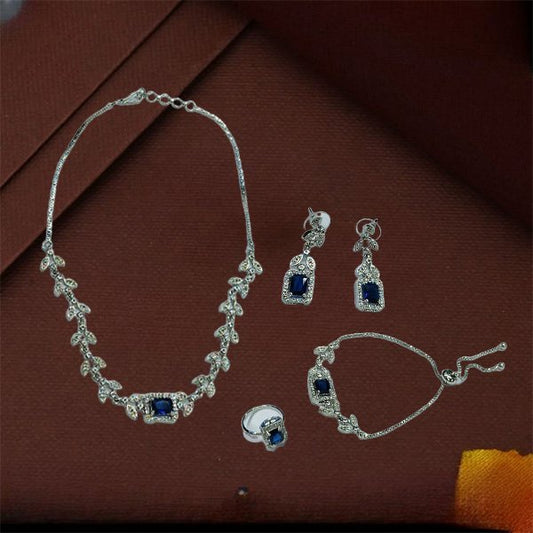 Chichify Elegant AD Blue Necklace