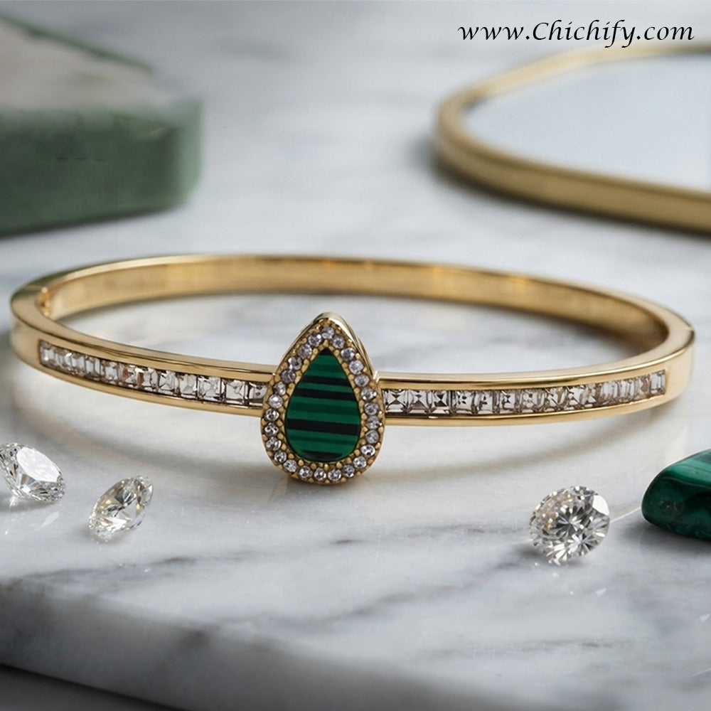 Emerald Teardrop Luxe Bracelet