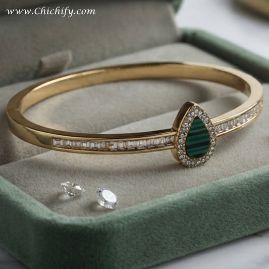 Emerald Teardrop Luxe Bracelet