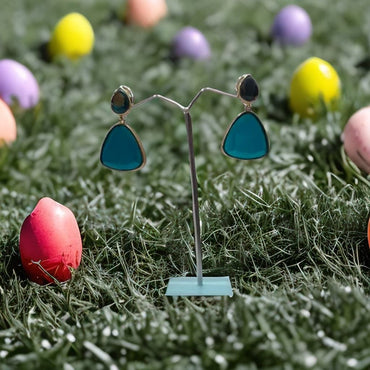 Monalisa Brass Matt Trendy Turquish Triangular Fashion Earring