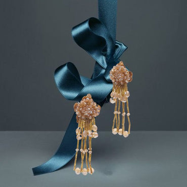 Pink Drop Long Trendy Earrings