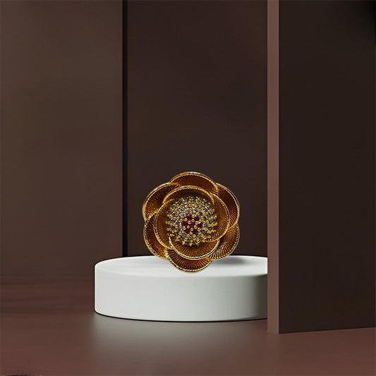 Chichify AD Gold Rose adjustable Ring