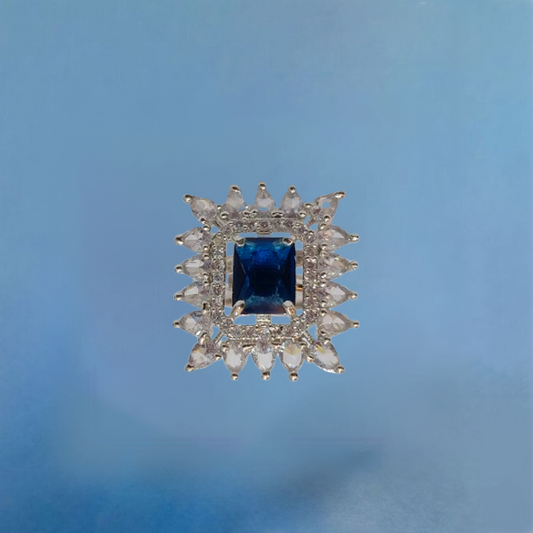 Chichify Median AD Blue Square Ring