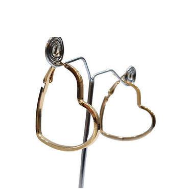 Korean Heart Shapped Golden Hoops
