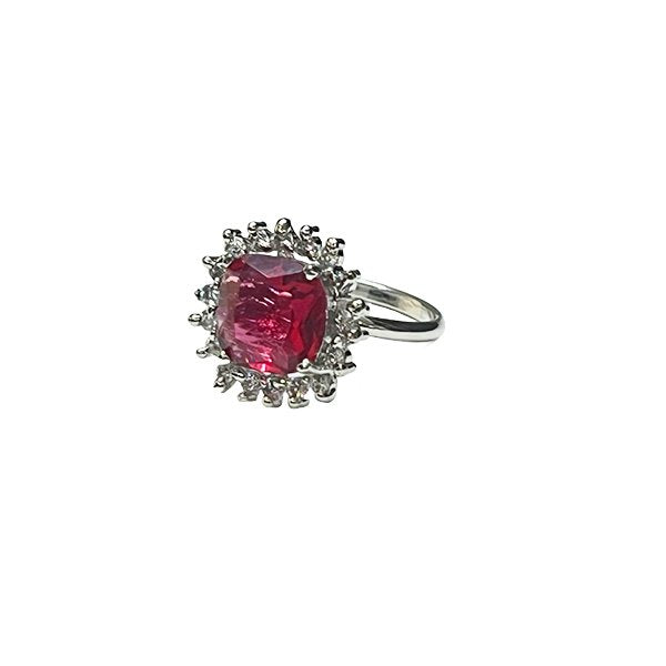 Chichify Mini American Diamond Rani Stone Square Ring