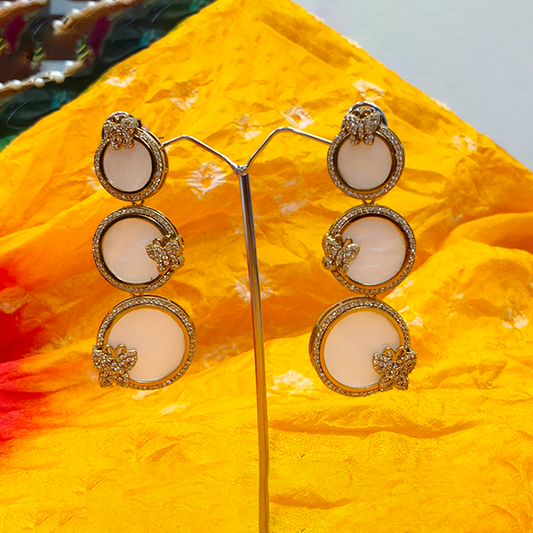 3 Layer Mother of Pearl Butterfly Earrings