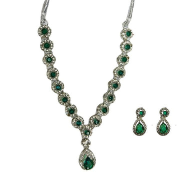 Green Color Fancy Necklace Drop Shape