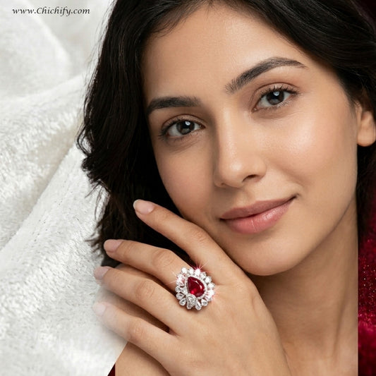 Ruby Luxe Adjustable Statement Ring