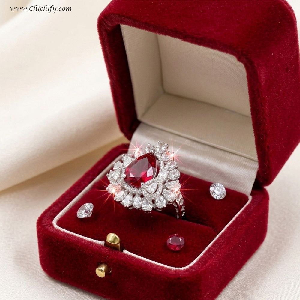 Ruby Luxe Adjustable Statement Ring