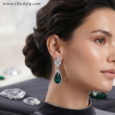 Emerald Elegance Teardrop Earrings
