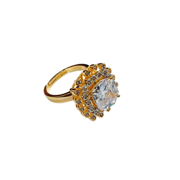 Chichify Cluster Cocktail Golden AD Adjustable ring