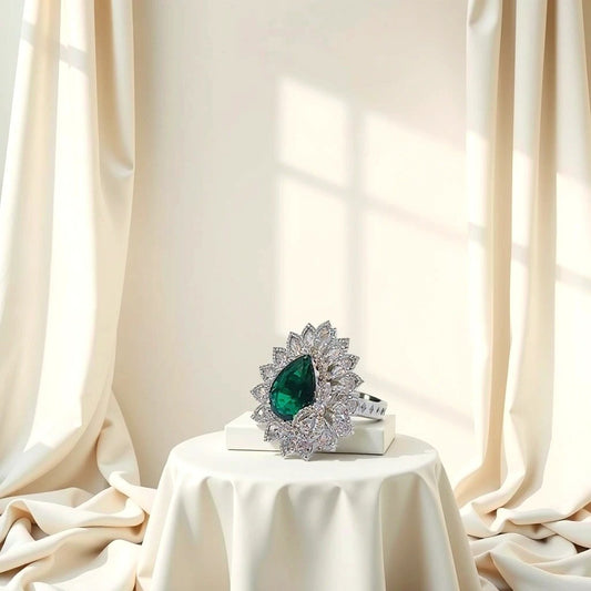 Chichify Green Zirconia adjustable Ring