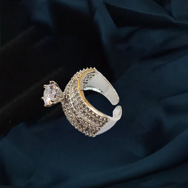 Chichify Queen Ad Silver Adjustable Ring