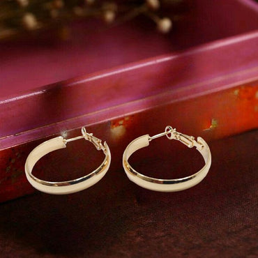 Korean Round Stylish Western Golden Hoops