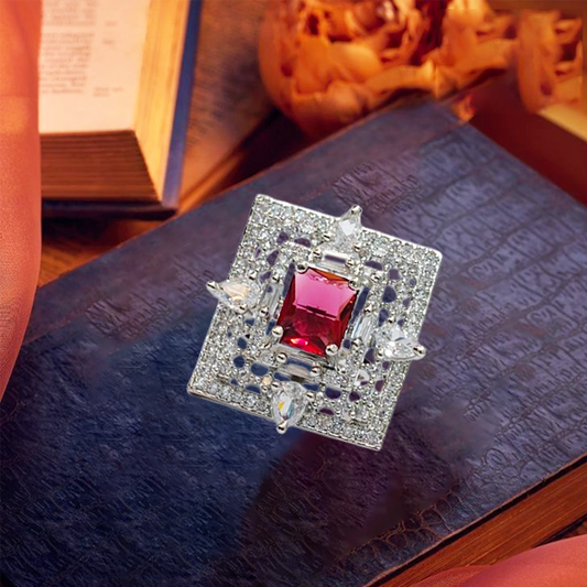 Chichify Largish Rani Square Ring