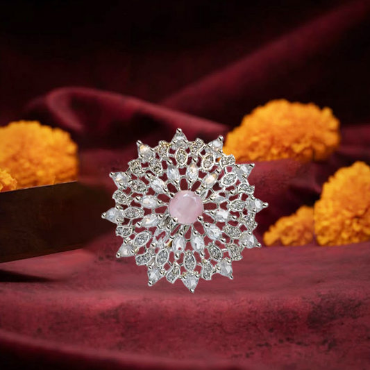 Chichify Largish Pink Ovoid AD Ring