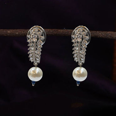 Pearl Drop Floral Stylish American Diamond Earring