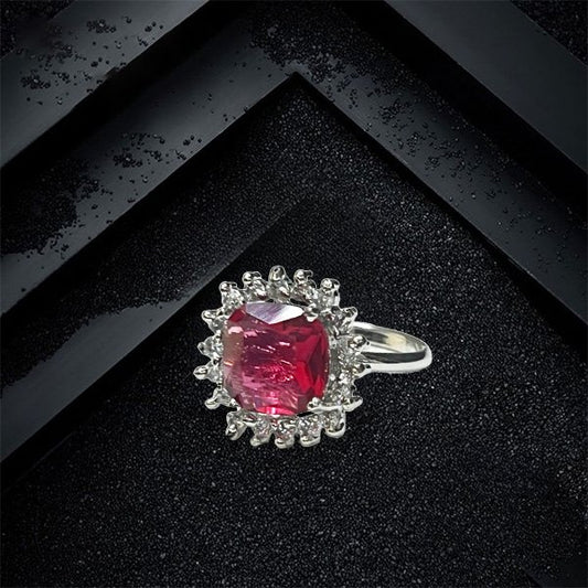 Chichify Mini American Diamond Rani Stone Square Ring