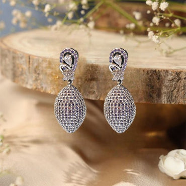 Trendy Purple Danglers Stylish Earrings