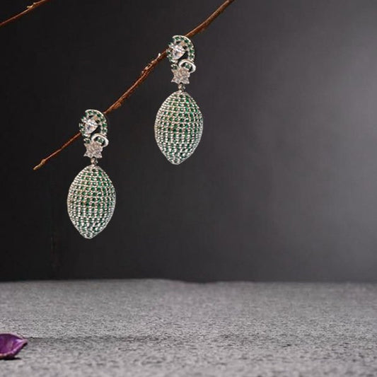 Trendy Green Danglers Stylish Earrings
