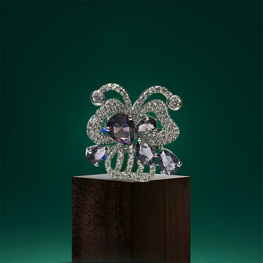 Chichify Purple AD Buterfly Adjustable Ring
