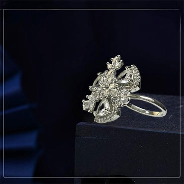 Chichify AD White Cubic Zirconia Adjustable Ring