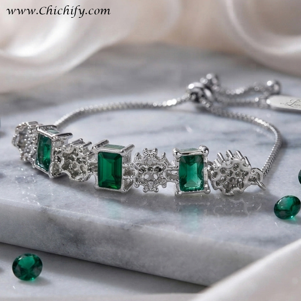 Emerald Royale Zircon Tennis Mint Bracelet