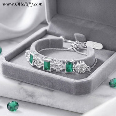 Emerald Royale Zircon Tennis Mint Bracelet