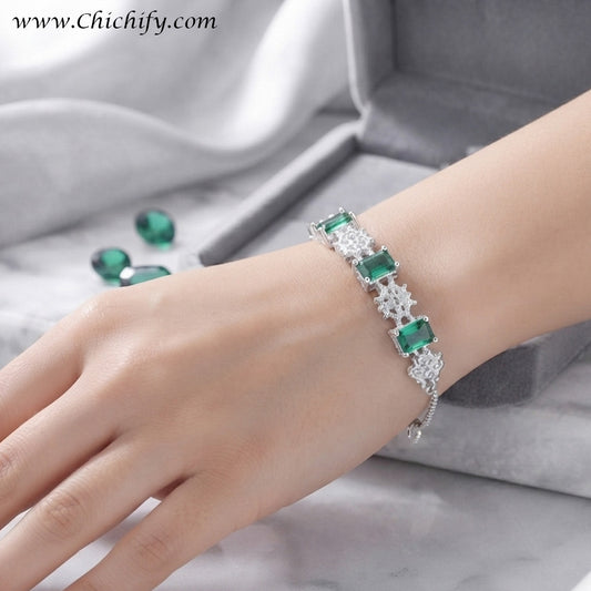 Emerald Royale Zircon Tennis Mint Bracelet