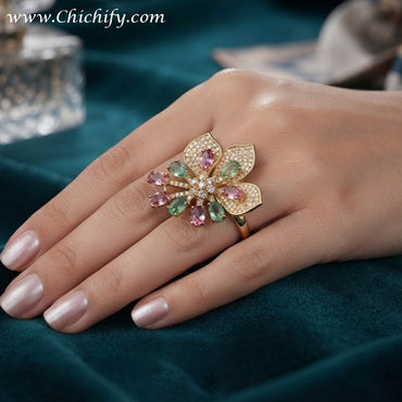 Pastel Bloom Luxe Adjustable Ring