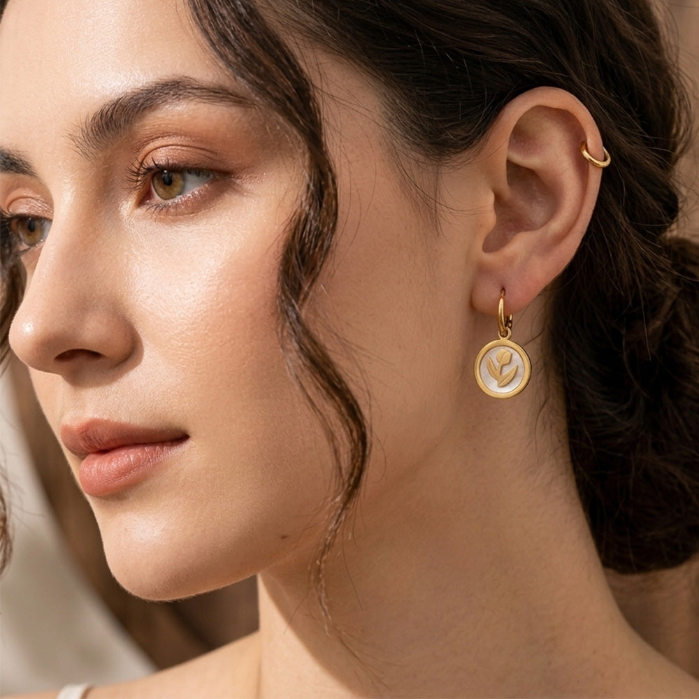 Chichify Stylish Gold-Plated Floral Tulip Earrings for Professional Women