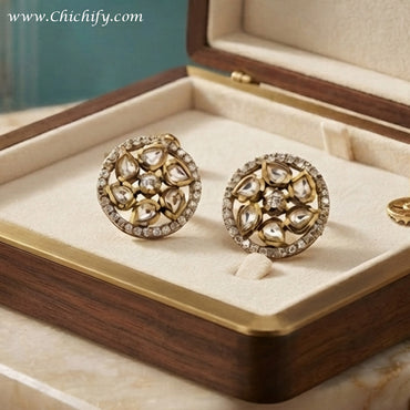 Royal Kundan Bloom Stud Earrings