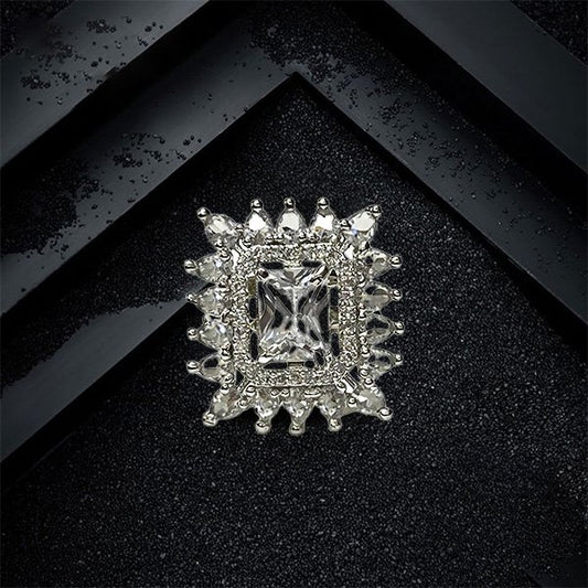 Chichify Median Blue AD Square Ring