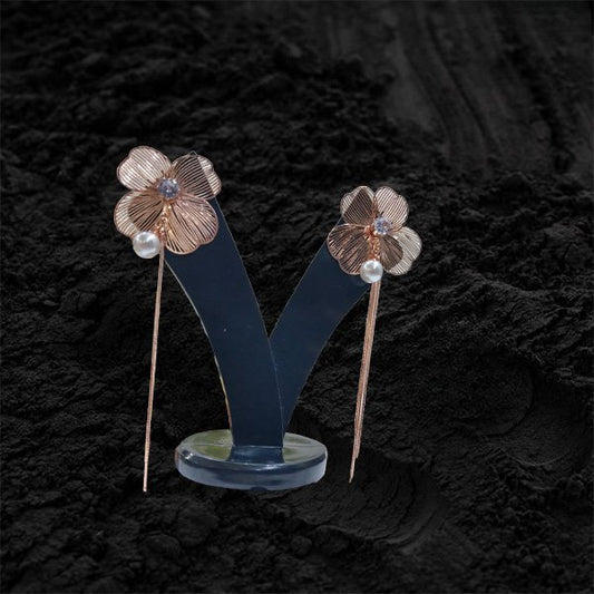 Sparkle Rose Gold Alloy Korean Earrings