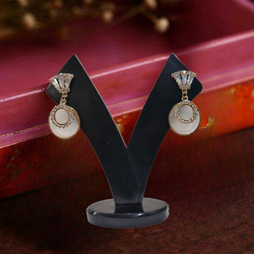 Korean Round Diamond Crystal Earring