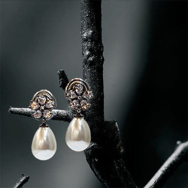 Pearl Drop CZ American Diamond White Flower