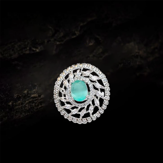 Chichify Largish Mint Ovoid AD Ring