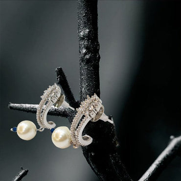 Pearl Drop 3 Layer American Diamond Earring