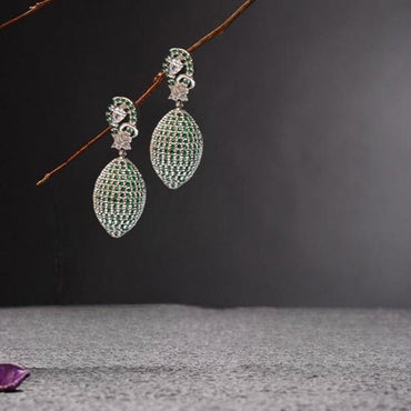Trendy Green Danglers Stylish Earrings