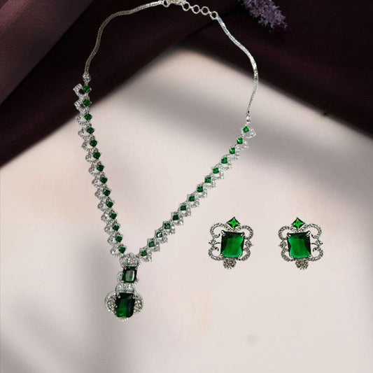 Nita Ambani Green AD Necklace - Premium Quality