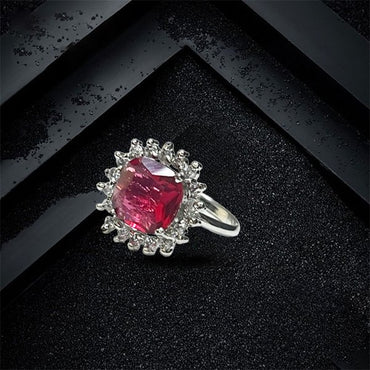 Chichify Mini American Diamond Rani Stone Square Ring