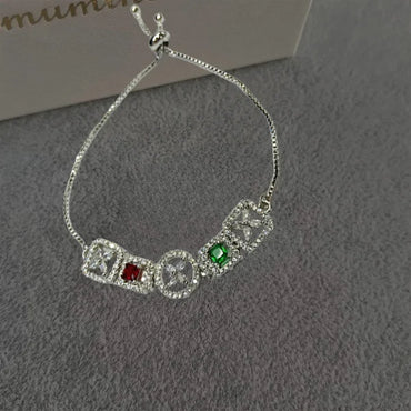 Silver AD Red, Green Designer Bracelet