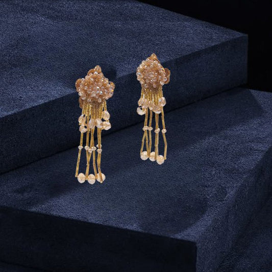 Pink Drop Long Trendy Earrings