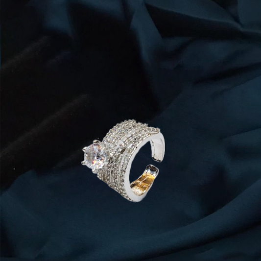 Chichify Queen Ad Silver Adjustable Ring