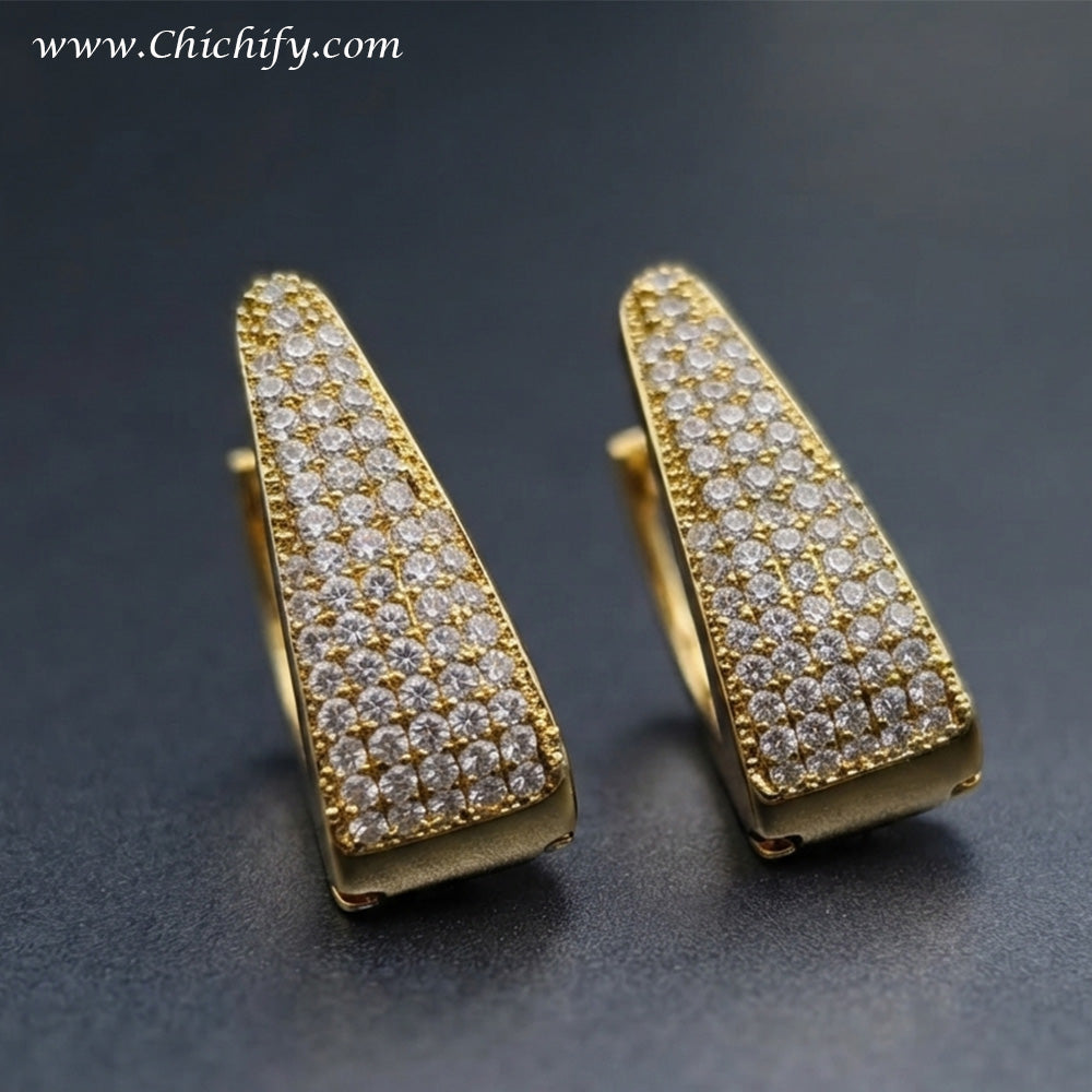 Celeste Radiance CZ Hoop 18K gold-plated Earrings