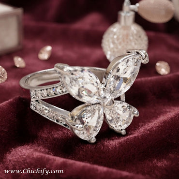 Flutter Luxe Butterfly Adjustable Ring