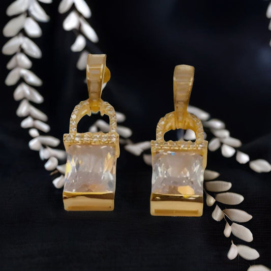 Chichify Stylo AD Golden Lock Earrings